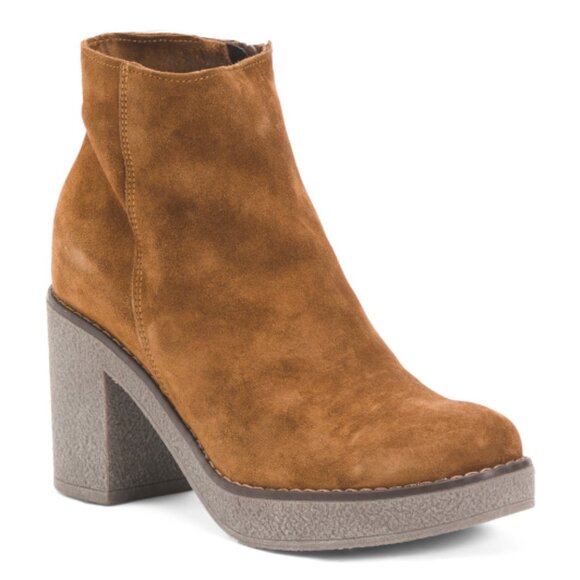 OROSCURO Made In Italy Suede Heel Booties - Picture 1 of 3